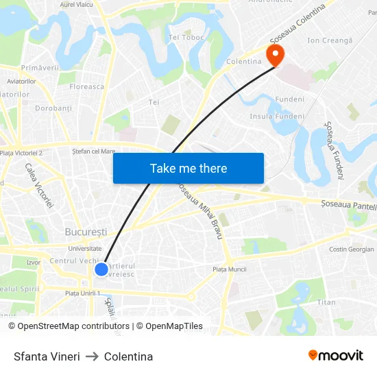 Sfanta Vineri to Colentina map