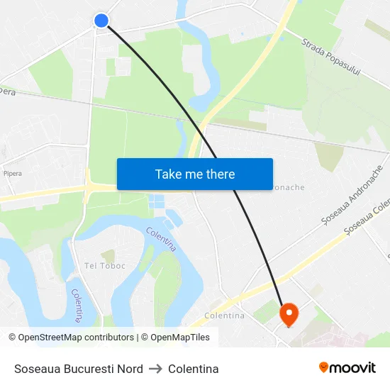 Soseaua Bucuresti Nord to Colentina map