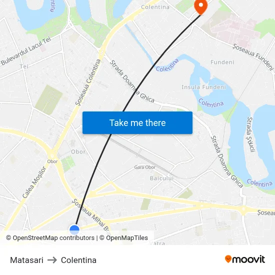 Matasari to Colentina map