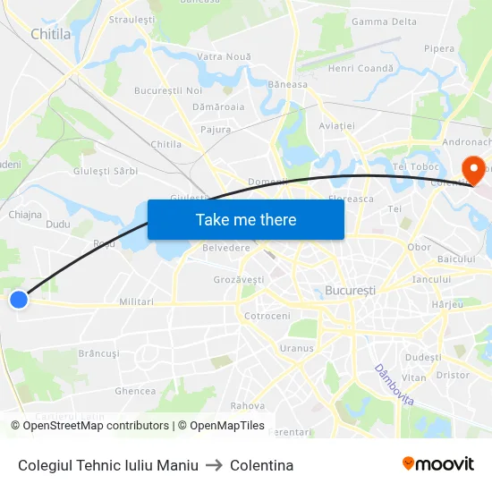Colegiul Tehnic Iuliu Maniu to Colentina map