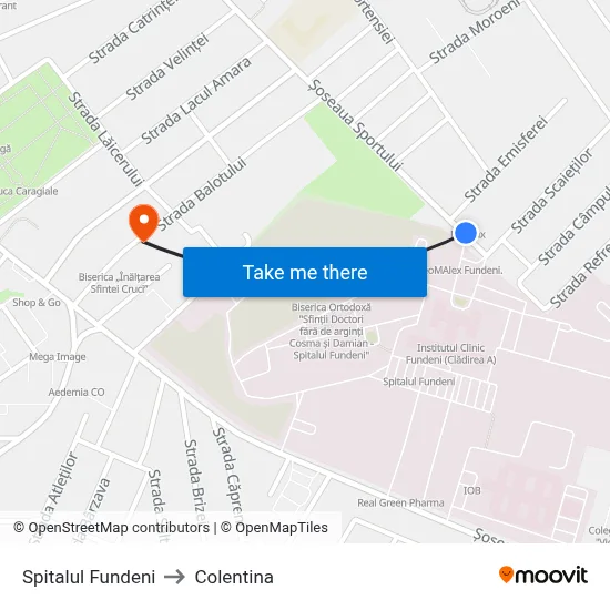 Spitalul Fundeni to Colentina map