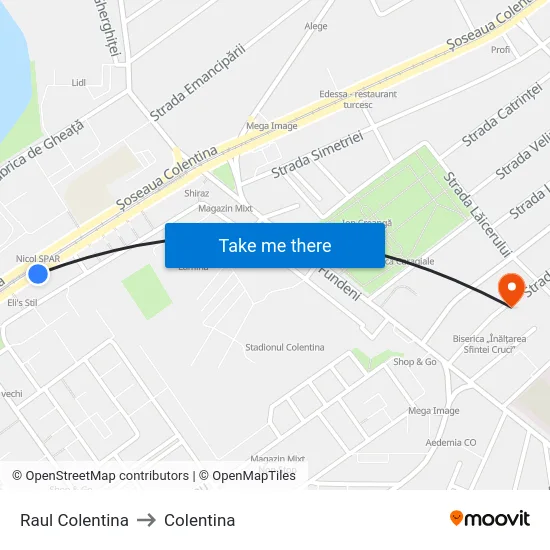 Raul Colentina to Colentina map