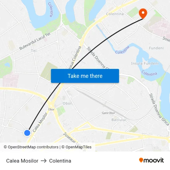 Calea Mosilor to Colentina map