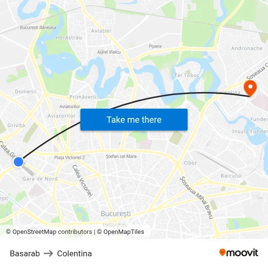 Basarab to Colentina map