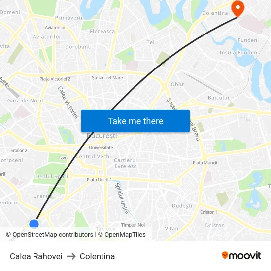 Calea Rahovei to Colentina map
