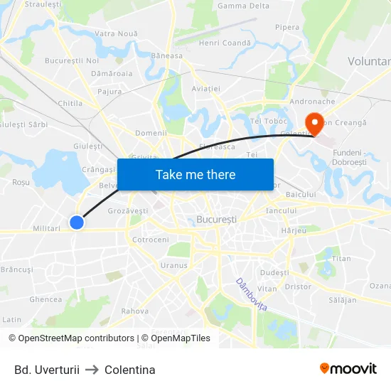 Bd. Uverturii to Colentina map