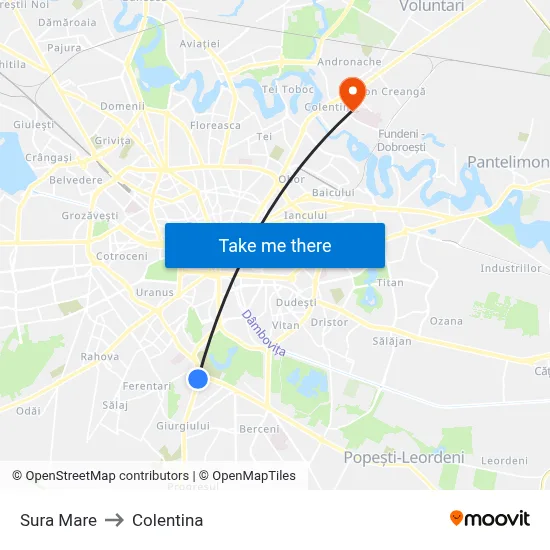Sura Mare to Colentina map