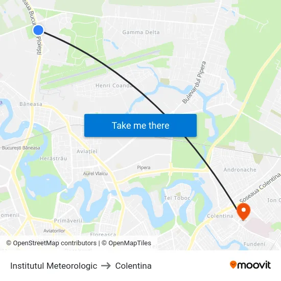 Institutul Meteorologic to Colentina map