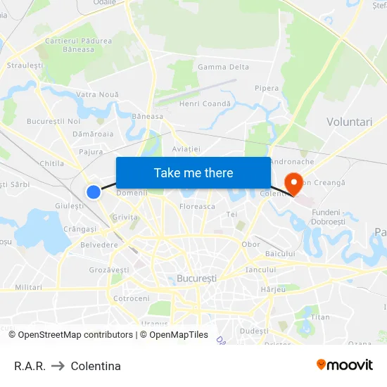 R.A.R. to Colentina map