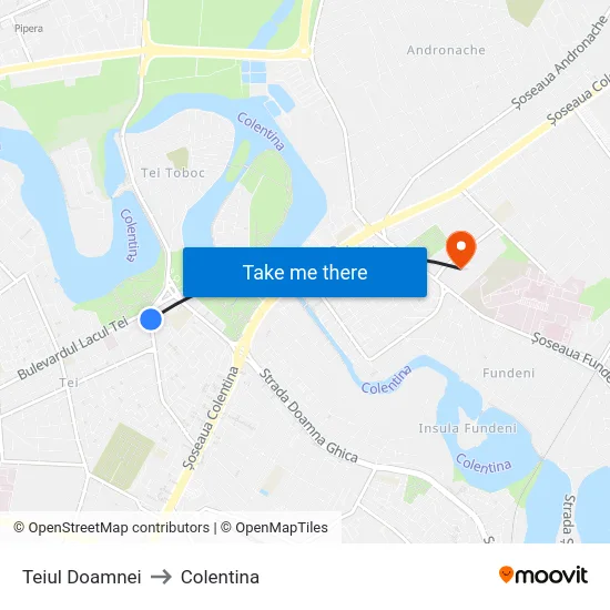 Teiul Doamnei to Colentina map