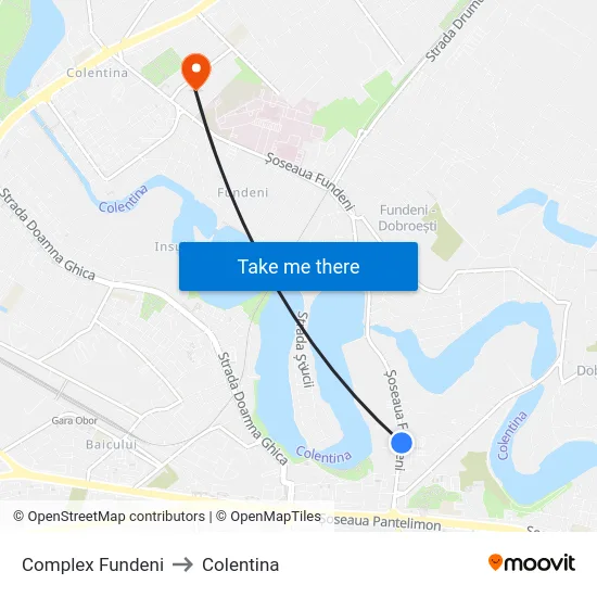 Complex Fundeni to Colentina map