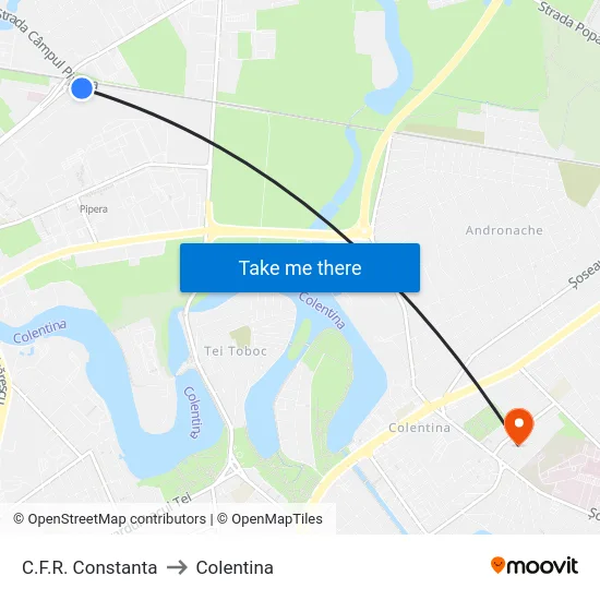 C.F.R. Constanta to Colentina map