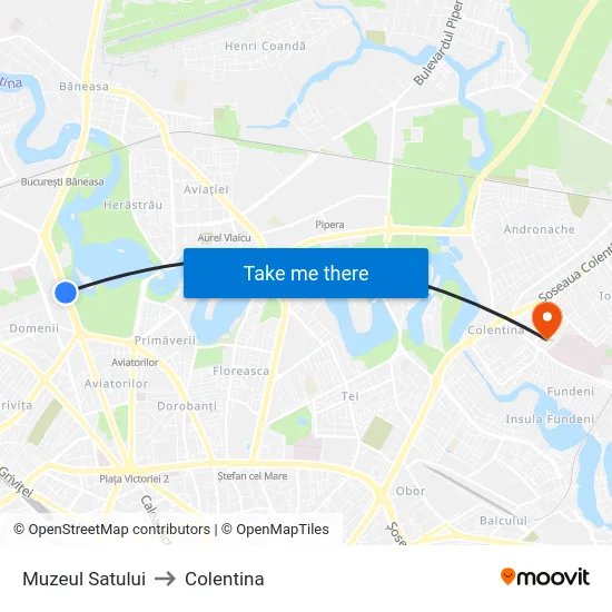 Muzeul Satului to Colentina map