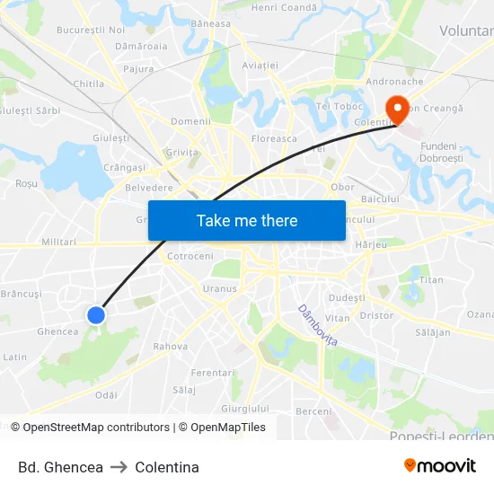 Bd. Ghencea to Colentina map