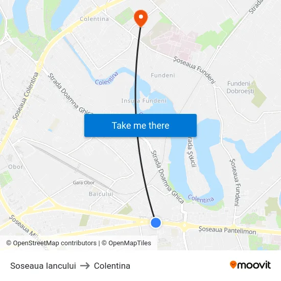 Soseaua Iancului to Colentina map