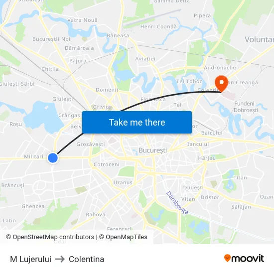M Lujerului to Colentina map