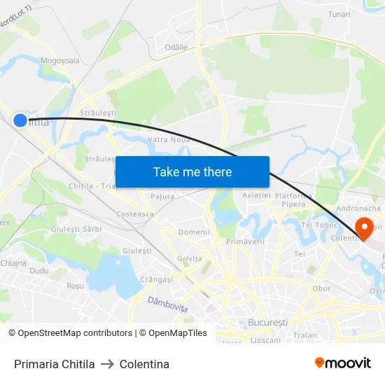 Primaria Chitila to Colentina map