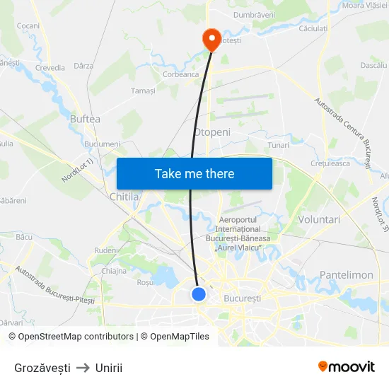 Grozăvești to Unirii map