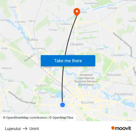Lujerului to Unirii map
