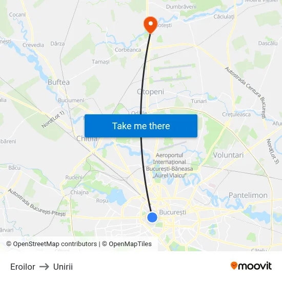 Eroilor to Unirii map