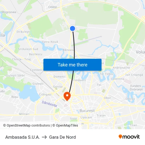 Ambasada S.U.A. to Gara De Nord map