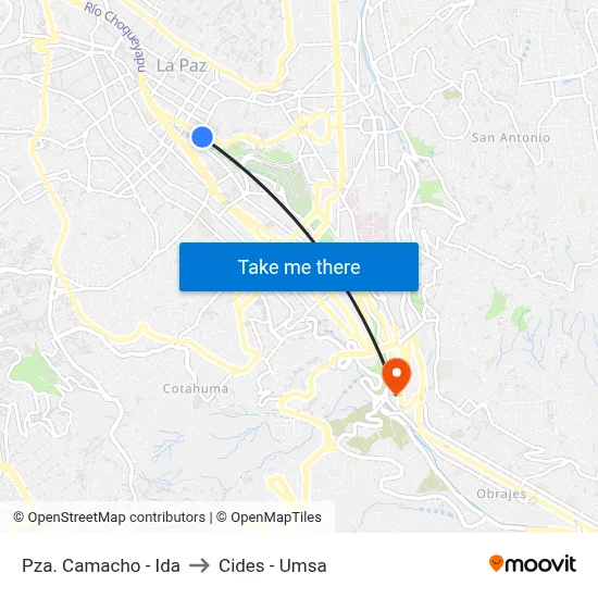 Pza. Camacho - Ida to Cides - Umsa map