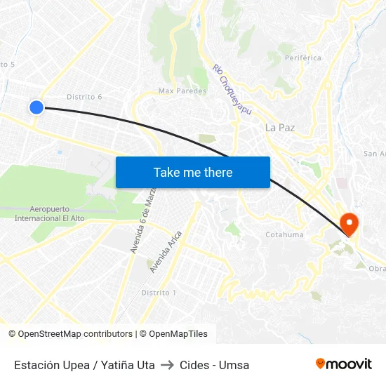 Estación Upea / Yatiña Uta to Cides - Umsa map