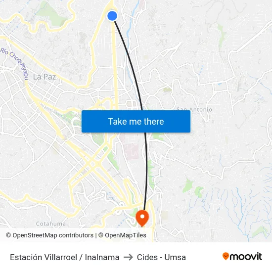 Estación Villarroel / Inalnama to Cides - Umsa map