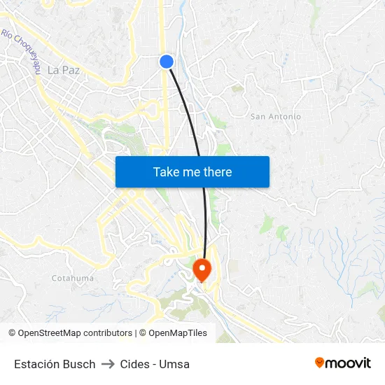 Estación Busch to Cides - Umsa map
