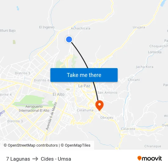 7 Lagunas to Cides - Umsa map