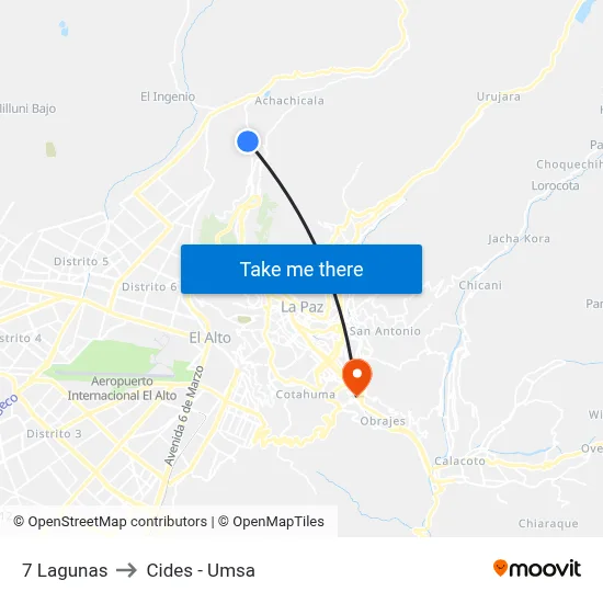 7 Lagunas to Cides - Umsa map