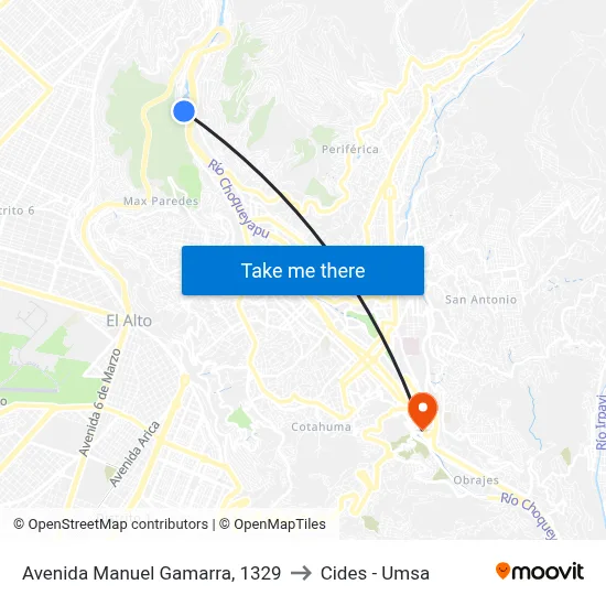 Avenida Manuel Gamarra, 1329 to Cides - Umsa map