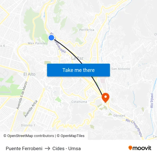 Puente Ferrobeni to Cides - Umsa map