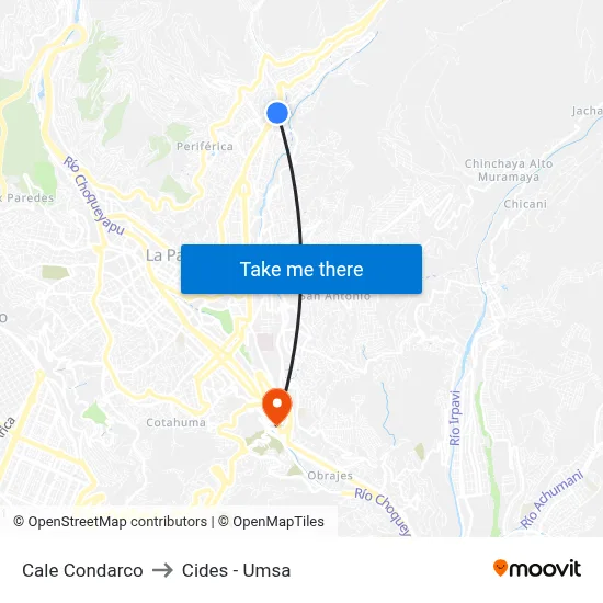 Cale Condarco to Cides - Umsa map