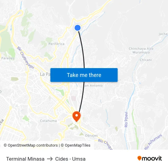 Terminal Minasa to Cides - Umsa map