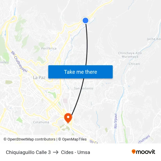 Chiquiaguillo Calle 3 to Cides - Umsa map