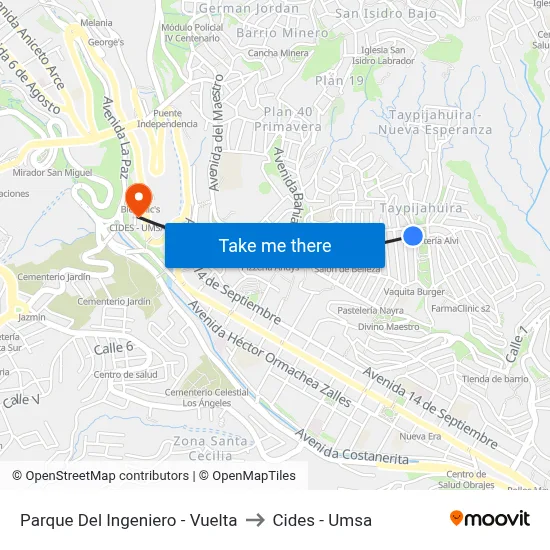 Parque Del Ingeniero - Vuelta to Cides - Umsa map