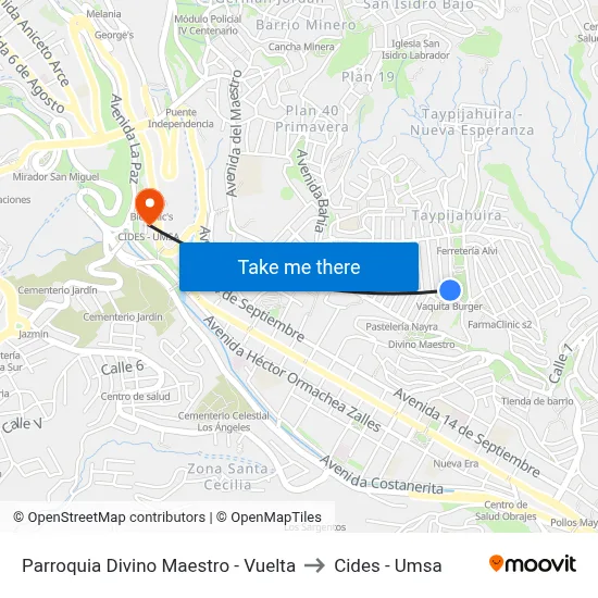 Parroquia Divino Maestro - Vuelta to Cides - Umsa map
