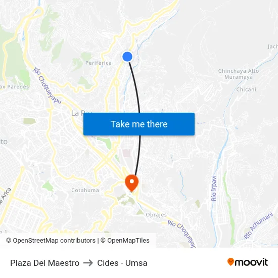 Plaza Del Maestro to Cides - Umsa map