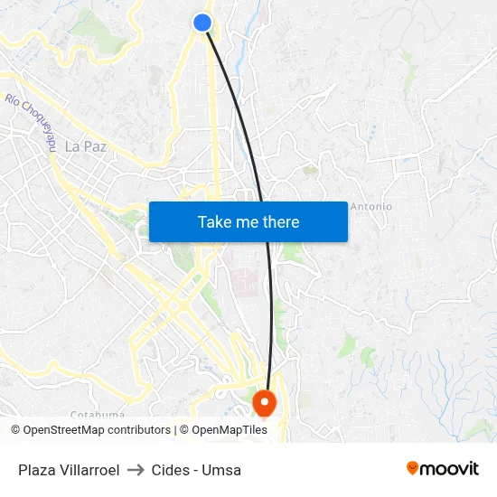 Plaza Villarroel to Cides - Umsa map