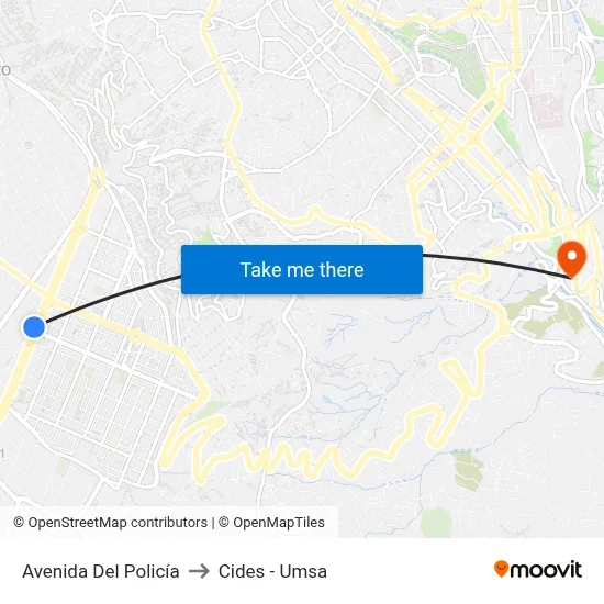 Avenida Del Policía to Cides - Umsa map