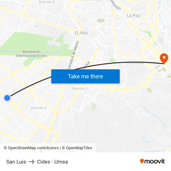 San Luis to Cides - Umsa map