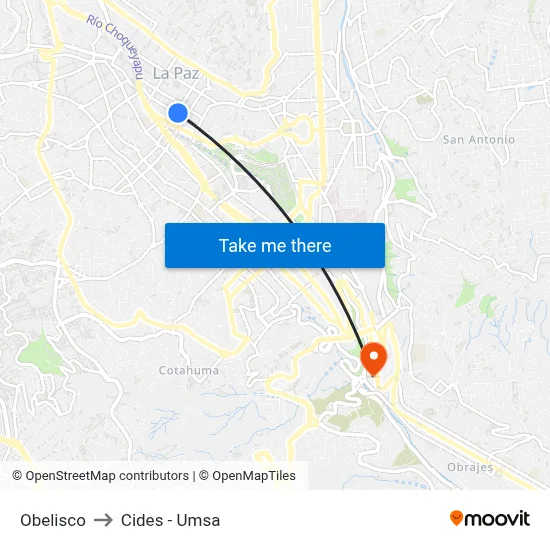 Obelisco to Cides - Umsa map