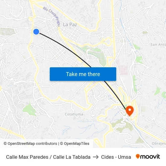 Calle Max Paredes / Calle La Tablada to Cides - Umsa map