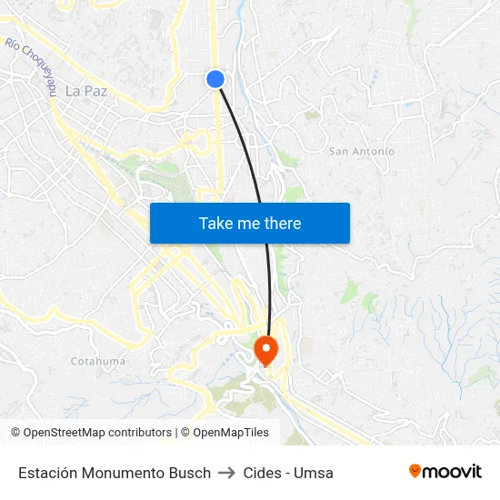 Estación Monumento Busch to Cides - Umsa map