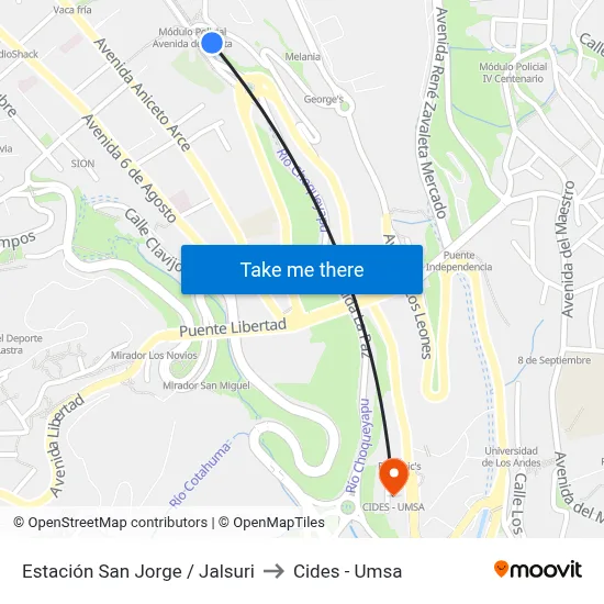 Estación San Jorge / Jalsuri to Cides - Umsa map