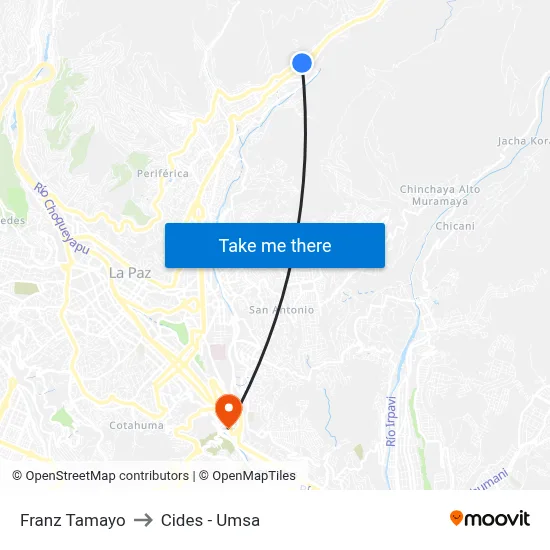 Franz Tamayo to Cides - Umsa map