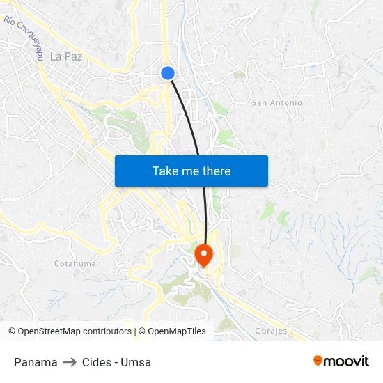 Panama to Cides - Umsa map