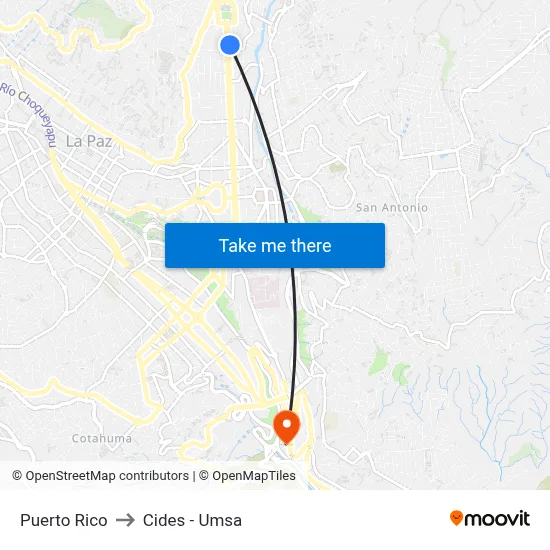 Puerto Rico to Cides - Umsa map