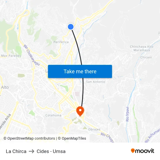 La Chirca to Cides - Umsa map
